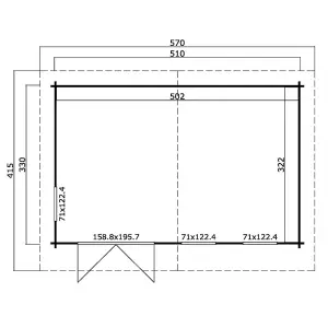 Lasita Leyburn Log Cabin - 5.1m x 3.3m - Garden Summer House Double Glazed