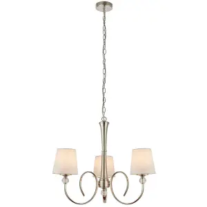 Luxury Hanging Ceiling Pendant Light Bright Nickel Marble Silk 8 Lamp Chandelier