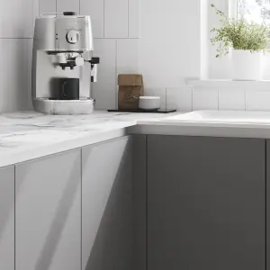 GoodHome Stevia Matt pewter grey Slab Drawerline door & drawer front 500mm