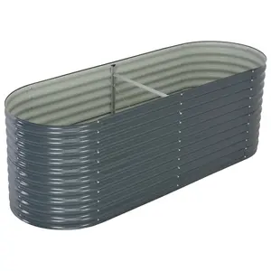 Berkfield Garden Raised Bed 240x80x81 cm Galvanised Steel Grey