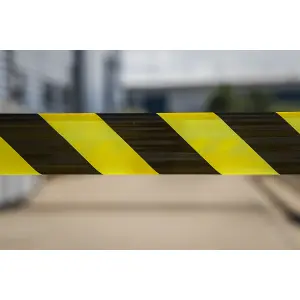 Sealey Hazard Warning Barrier Tape 80mm x 100m Black Yellow Non Adhesive BTBY