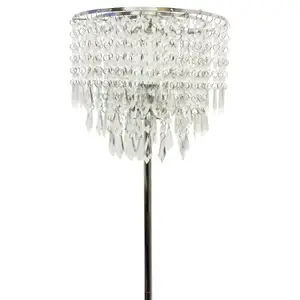 First Choice Lighting Chrome and Acrylic Crystal Jewelled Floor Lamp