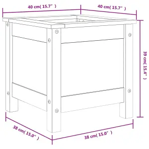 Berkfield Garden Planter White 40x40x39 cm Solid Wood Pine