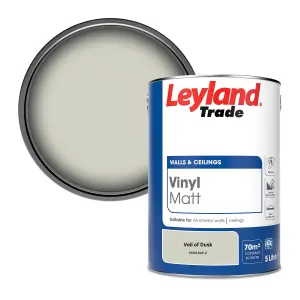 Leyland Trade Vinyl Matt Walls & Ceilings Emulsion Paint Veil of Dusk (PPG1029-2) 5L