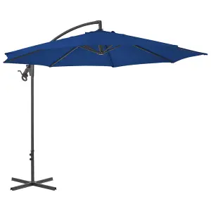 Berkfield Cantilever Umbrella with Steel Pole 300 cm Azure Blue