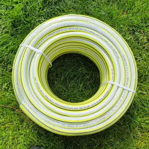 Garden Hose Pipe, 20 m / 65 ft Long, Reinforced 4 Layer Non-Toxic 1/2" Watering Irrigation Hosepipe, Phthalate Free (Yellow)