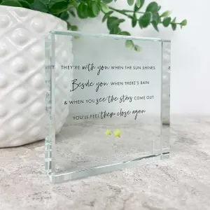 Sympathy Memorial Glass Ornament Crystal Token