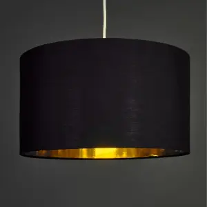 ValueLights Reni Black and Gold X-Large Ceiling Pendant Lamp Shade