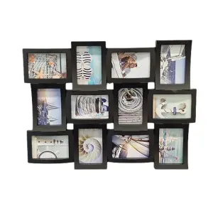 12 Multi Aperture Photo Frame Collage Picture Frame Black