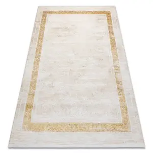 Modern carpet DUKE 51524 cream / gold - Frame, greek structured, very  120x170 cm