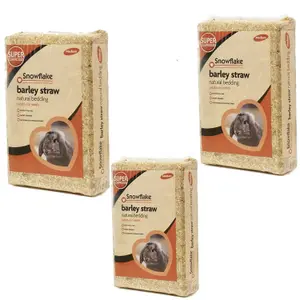 3 Bags 1.6kg Super Compressed Natural Soft Flake Barley Straw For Animal & Pet Bedding