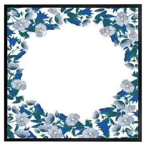 Winter blue flowers (Picutre Frame) / 30x30" / Grey