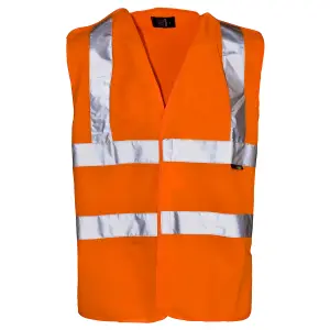 Hi-Vis Vest Ora 2Band braced Velcro Shoulder and on sides 120GSM EN471-4XL