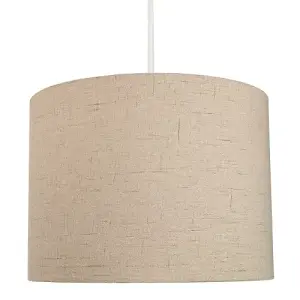 Contemporary and Sleek Taupe Textured 10 Linen Fabric Drum Lamp Shade 60w Max