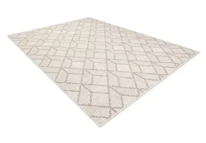 Carpet JERSEY 19231 beige - Geometric structural, loop BOHO  80x150 cm