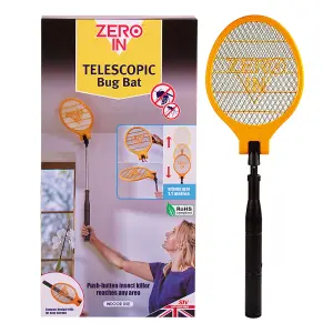 Zero In Telescopic Bug Bat - Long-Reach Bug Bat Eliminates Flying Insects