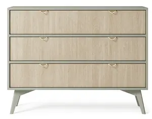 Vibrant Forest Chest of Drawers H800mm W1060mm D380mm in Green & Oak Scandi - Infuse Your Space with Freshness