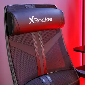 X-Rocker Helix PC Office Gaming Chair, Ergonomic Computer Desk Chair, Mesh Gaming Chair, Head Rest & Lumbar Support - BLACK