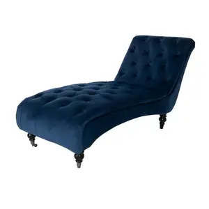 Chaise Lounge in Velvet Marine Blue