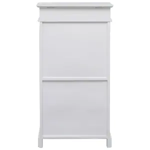 Shoe Cabinet White 50x28x98 cm Paulownia Wood