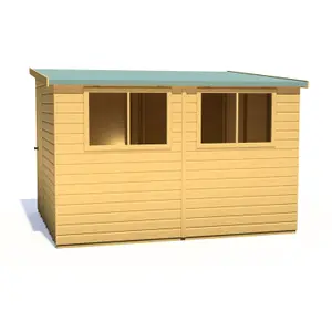 Shire Norfolk Workshop Pent Shed 10x8 Double Door 12mm Shiplap Style A