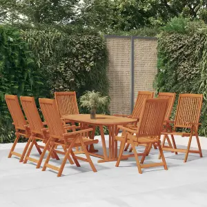 Berkfield Folding Garden Chairs 8 pcs Solid Wood Eucalyptus