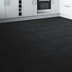 Chambly Black Matt Stone effect Porcelain Indoor Wall & floor Tile, Pack of 7, (L)600mm (W)300mm