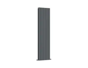 G-Rad Anthracite Double Column Flat Vertical Aluminium Radiator - 1800x514mm