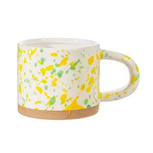 Sass & Belle Yellow and Green Splatterware Mug