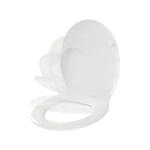 Cooke & Lewis Serina White Raised Soft close Toilet seat