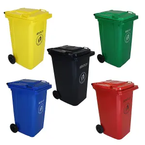 Charles Bentley 240 Litre Red Wheelie Bin - Weatherproof and durable