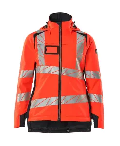 Mascot Accelerate Safe Winter Jacket for Ladies with CLIMascot (Hi-Vis Red/Dark Navy)  (Large)