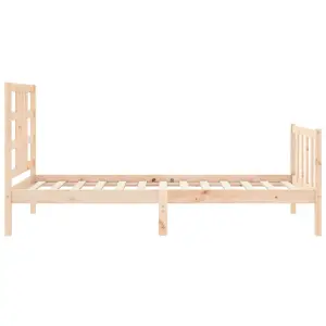 Berkfield Bed Frame with Headboard 90x200 cm Solid Wood