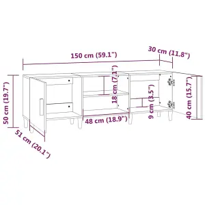 Berkfield TV Cabinet Concrete Grey 150x30x50 cm Engineered Wood