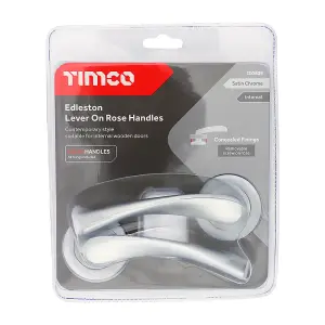 Timco - Edleston Lever On Rose Handles - Satin Chrome (Size 51mm - 2 Pieces)