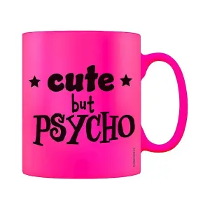 Grindstore Cute But Psycho Neon Mug Pink/Black (One Size)