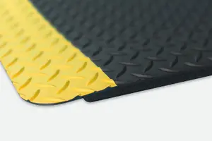 Kumfi Tough Heavy Duty Anti-Fatigue Mat 90 x 300cm Black/Yellow