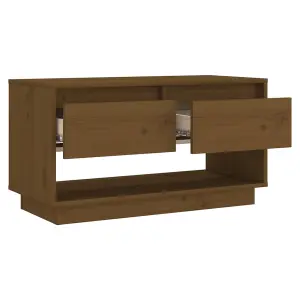 Berkfield TV Cabinet Honey Brown 74x34x40 cm Solid Wood Pine