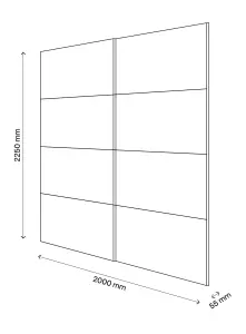 Atomia Panelled Grey & natural oak effect 2 door Sliding Wardrobe Door kit (H)2250mm (W)2000mm