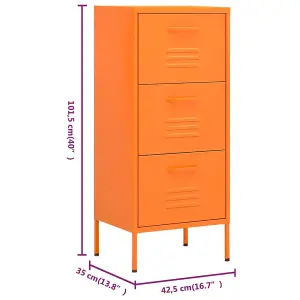 vidaXL Storage Cabinet Orange 42.5x35x101.5 cm Steel