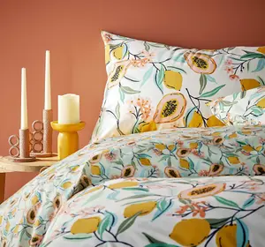 Vantona - Lemons & Pomegranites Green & Yellow Bedding Set - Kingsize