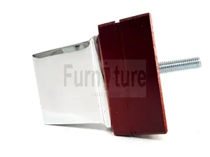 4 Square Chrome Slipper Cup Metal Bottom Legs 75mm High Modern Mahogany Furniture Feet M8 Couch Chairs Sofa Footstool Bed CWC700