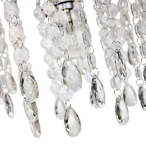 Contemporary Waterfall Pendant Shade with Transparent Acrylic Droplets and Beads