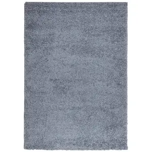 Shaggy Rug PAMPLONA High Pile Modern Blue 140x200 cm