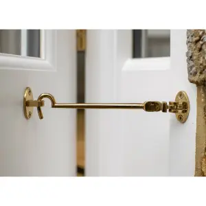 AFIT Polished Brass Heavy Duty Silent Cabin Hook And Eye 75mm