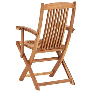 Set of 2 Garden Chairs with Cushions MAUI II Acacia Wood Grey