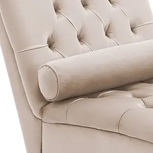 Velvet Chaise Lounge Beige MURET