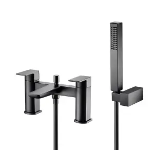 Aquarius Hydro Bath Shower Mixer Tap inc Kit Matt Black