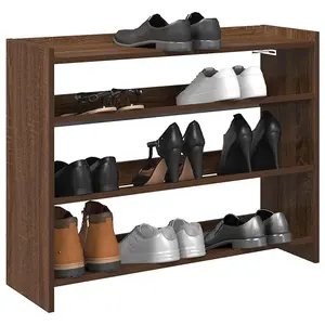 Berkfield Shoe Rack Brown Oak 80x25x61.5 cm Engineered Wood