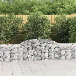 Berkfield Arched Gabion Baskets 9 pcs 300x30x60/80 cm Galvanised Iron